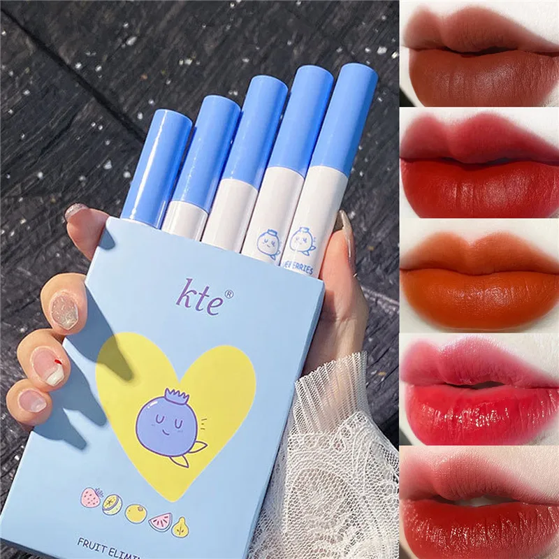 Набор блесков для губ 5 цветов фруктовая губная помада бархатные матовые стойкие