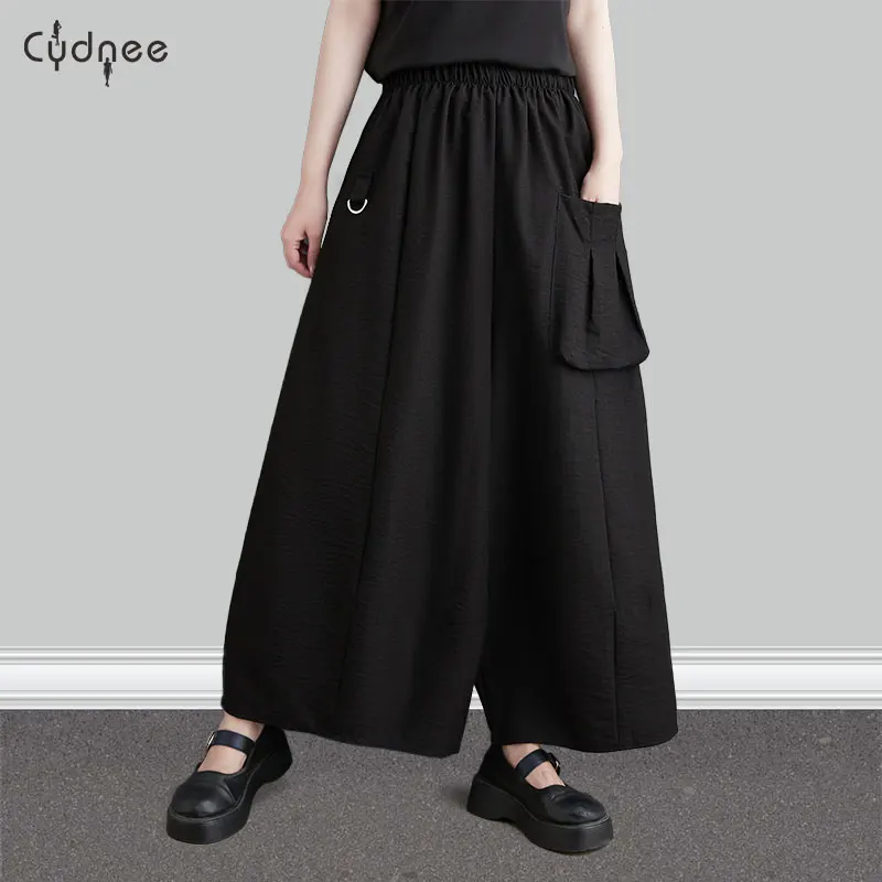 Женские мешковатые брюки повседневные свободные широкие эластичные капри с