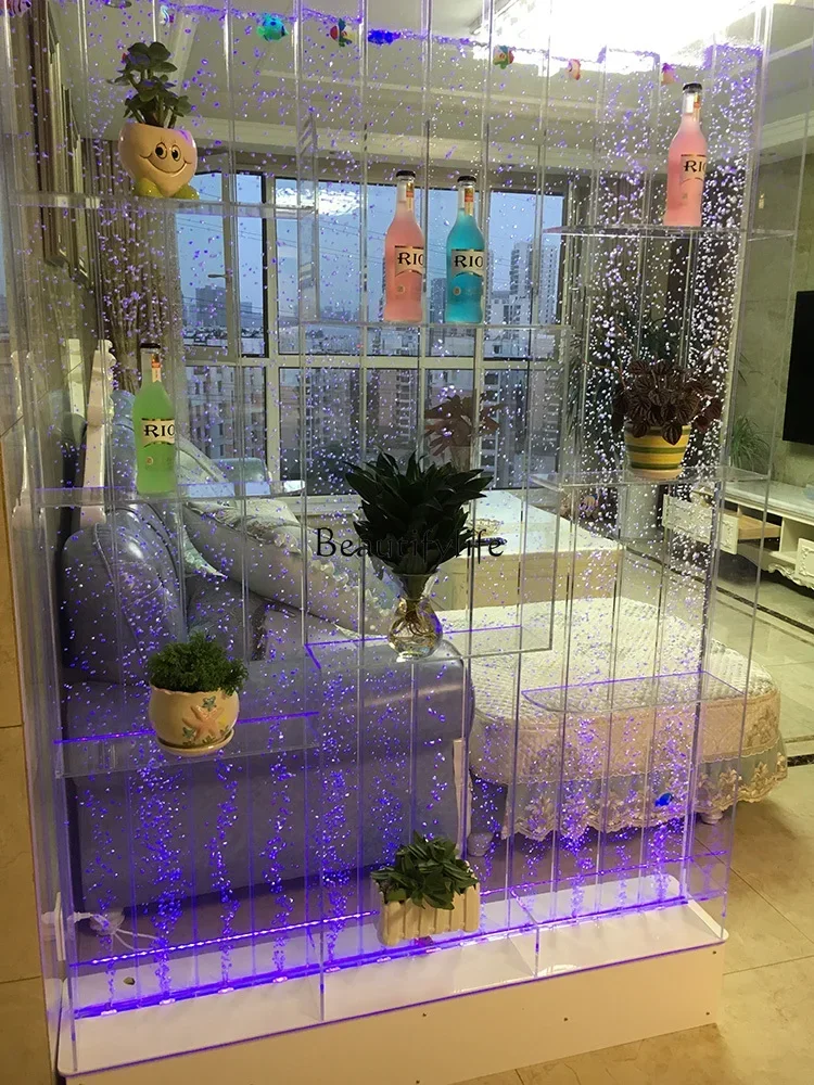 Большая акриловая водяная занавеска на стену с пузырьковым потоком подзарядные