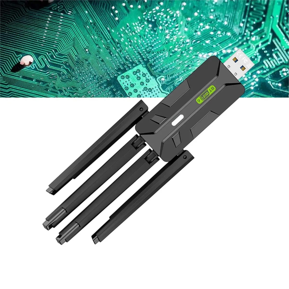 Фото 828new AX900 WiFi6 Беспроводной USB-адаптер 900 Мбит/с, приемник беспроводной сети LAN, двухдиапазонный 2.4ГГц/5ГГц, BT5.4 для WIN10 WIN11 №4