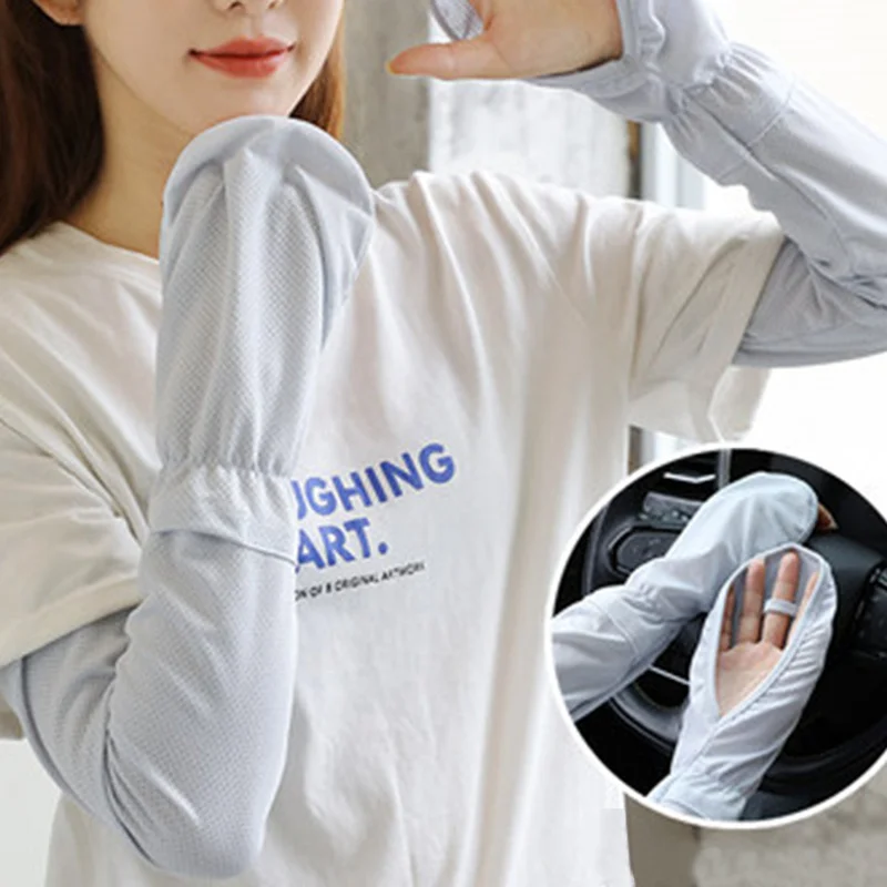 

Summer Loose Sunscreen Driving Ice Silk Sleeve Female Long Length UV Protection Sleeve Arm Glove Ice Sleeve