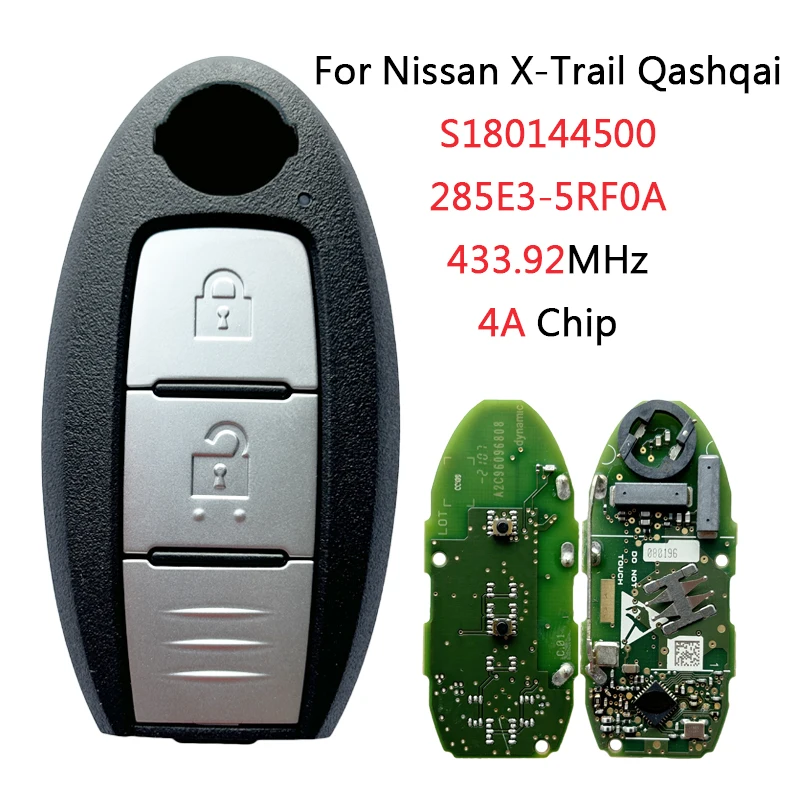TXK 027120 PN 285E3-5RF0A для Nissan X-Trail Qashqai умный дистанционный ключ 2 кнопки 433 92 МГц 4A чип S