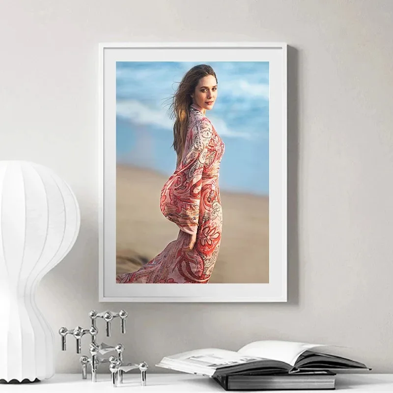 Плакат Элизабет Олсен на холсте современный стиль водостойкая картина