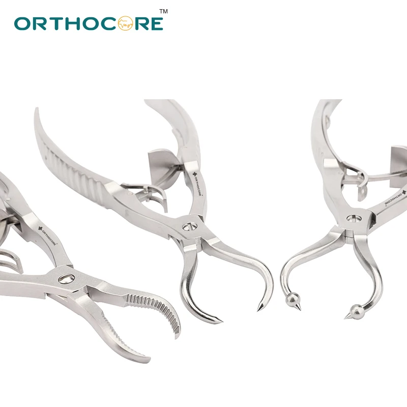 Soft Rachet Reduction Forceps with Points Veterinary Orthopedic Supplie Orthopedic Surgical Instruments enlarge