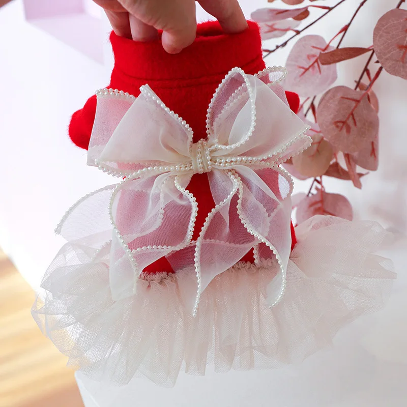 

New Girl Dog Clothes Pet Winter Dress Puppy Princess Skirt Yorkshire Pomeranian Shih Tzu Maltese Poodle Bichon Schnauzer Dress