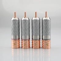 4pcs viborg vr108 pure copper carbon fiber rca unsolder version pure copper rca screws locking
