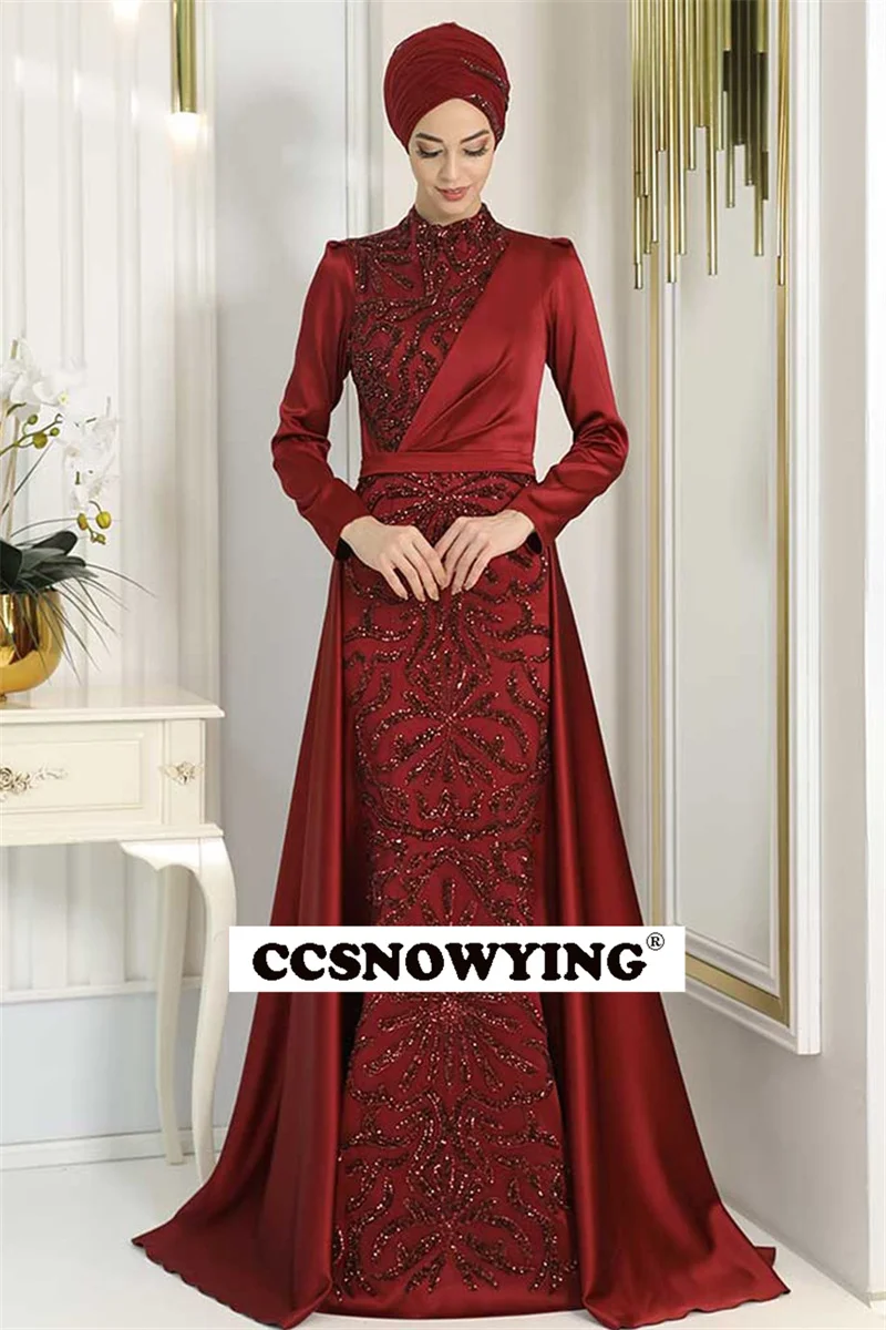 

Платье женское вечернее атласное ТРАПЕЦИЕВИДНОЕ с длинным рукавом