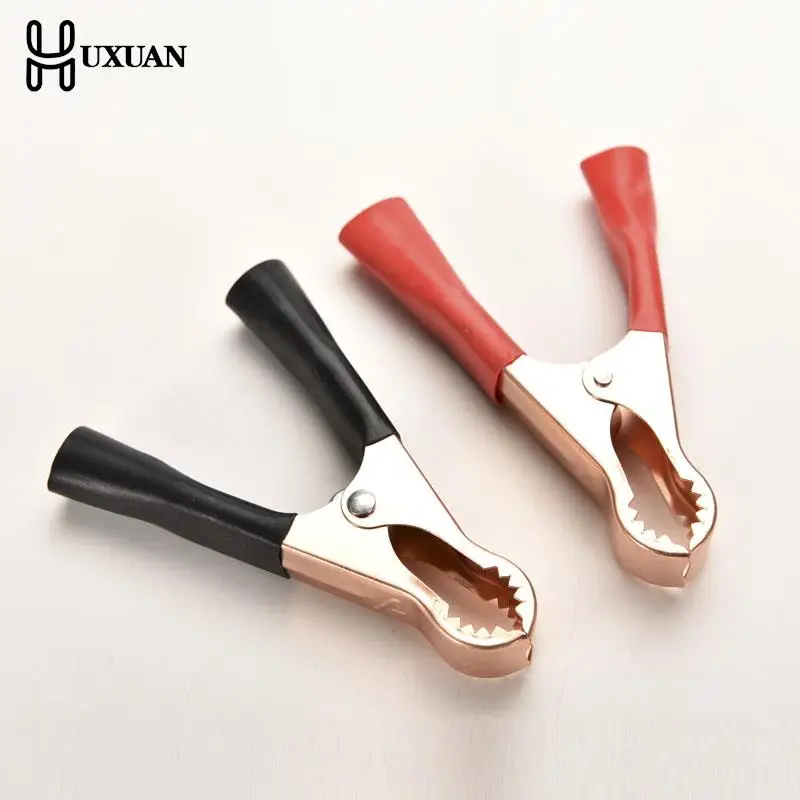 

Акция 2 шт.! Зажим автомобиля с формой крокодила зажимы для аккумулятора типа крокодил 50A красный + черный 80 мм