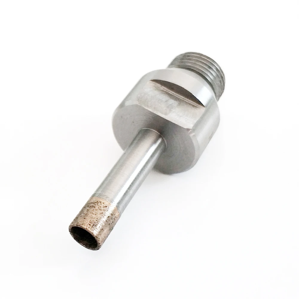 Алмазное корончатое сверло с хвостовиком резьбы спеченное 11 мм-20 мм для стекла