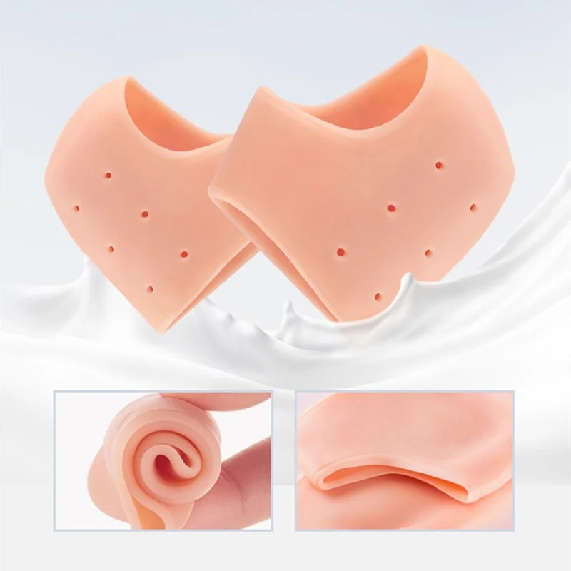 

Sunvo Silicone Care Socks Heel Socks Care Heel Feet Moisturizing Gel Thin with Hole Cracked Foot Skin Protectors Lace Cover