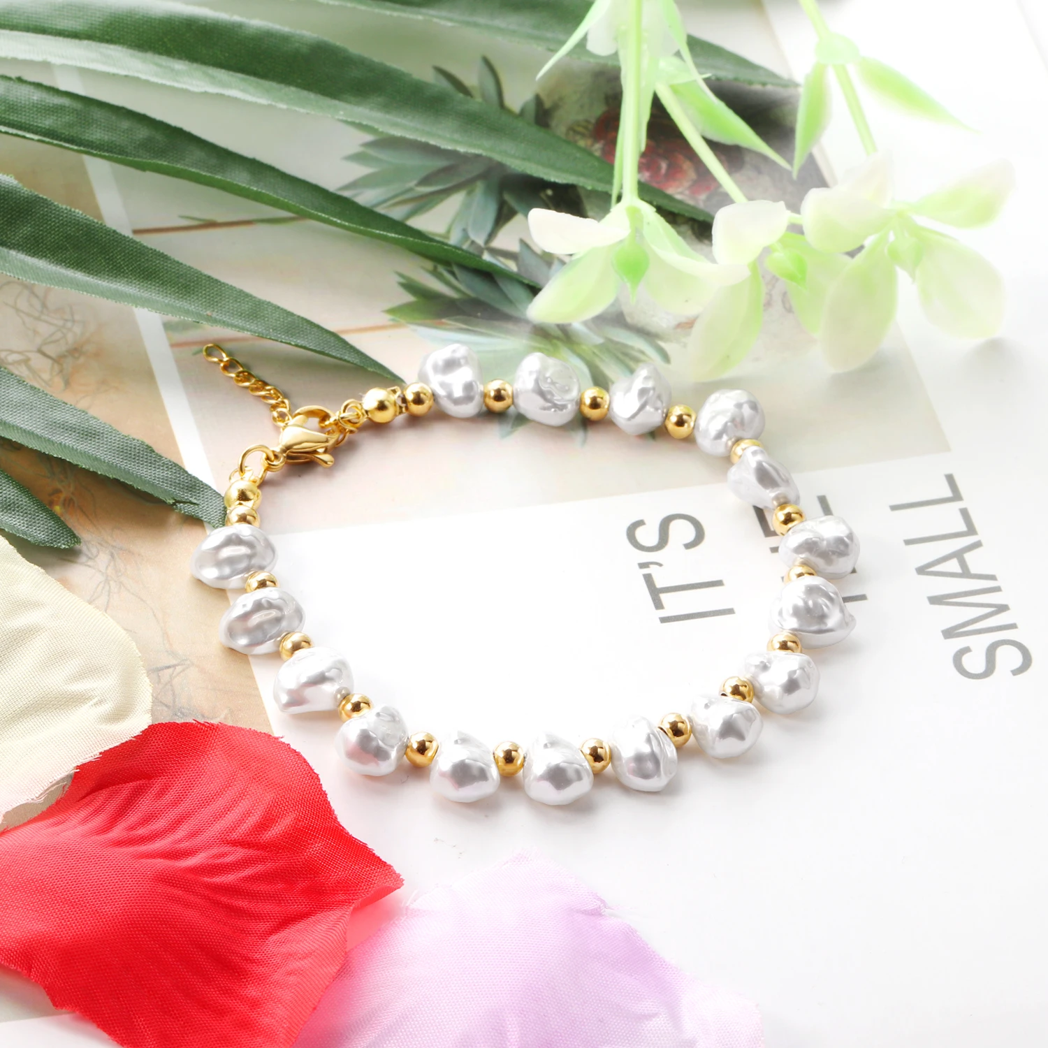 Браслет-цепочка из нержавеющей стали в форме ракушки кофейных зерен