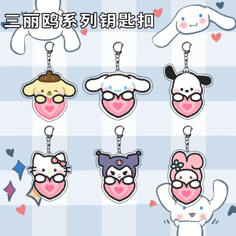 

Sanrio Anime Coolommy Melody Love Acrylic Keychain Cute Cartoon Cinnamonroll Couple Pendant Creative Backpack Car Jewelry