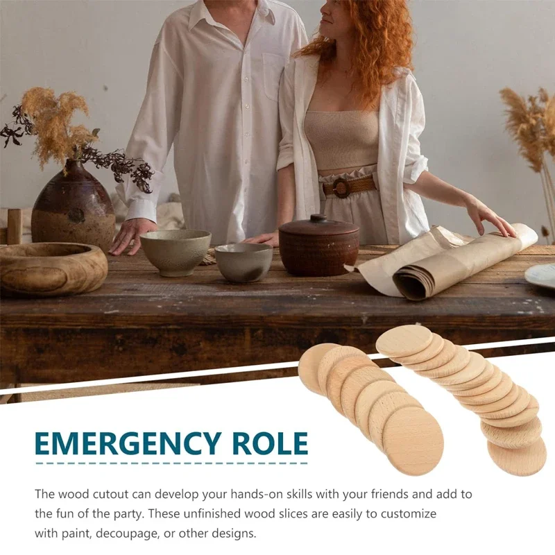 10 шт. 3 8 см незавершенные деревянные пустые диски ломтики монет жетоны для DIY