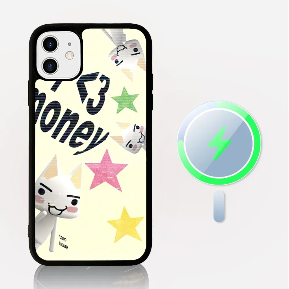 ute etui magnetyczne na telefon T-Toro Inoue Cat do iPhoneɺ 14 13 12 11 15 Pro Max Plus Mini bezprzewodowego ładowania Magsafe