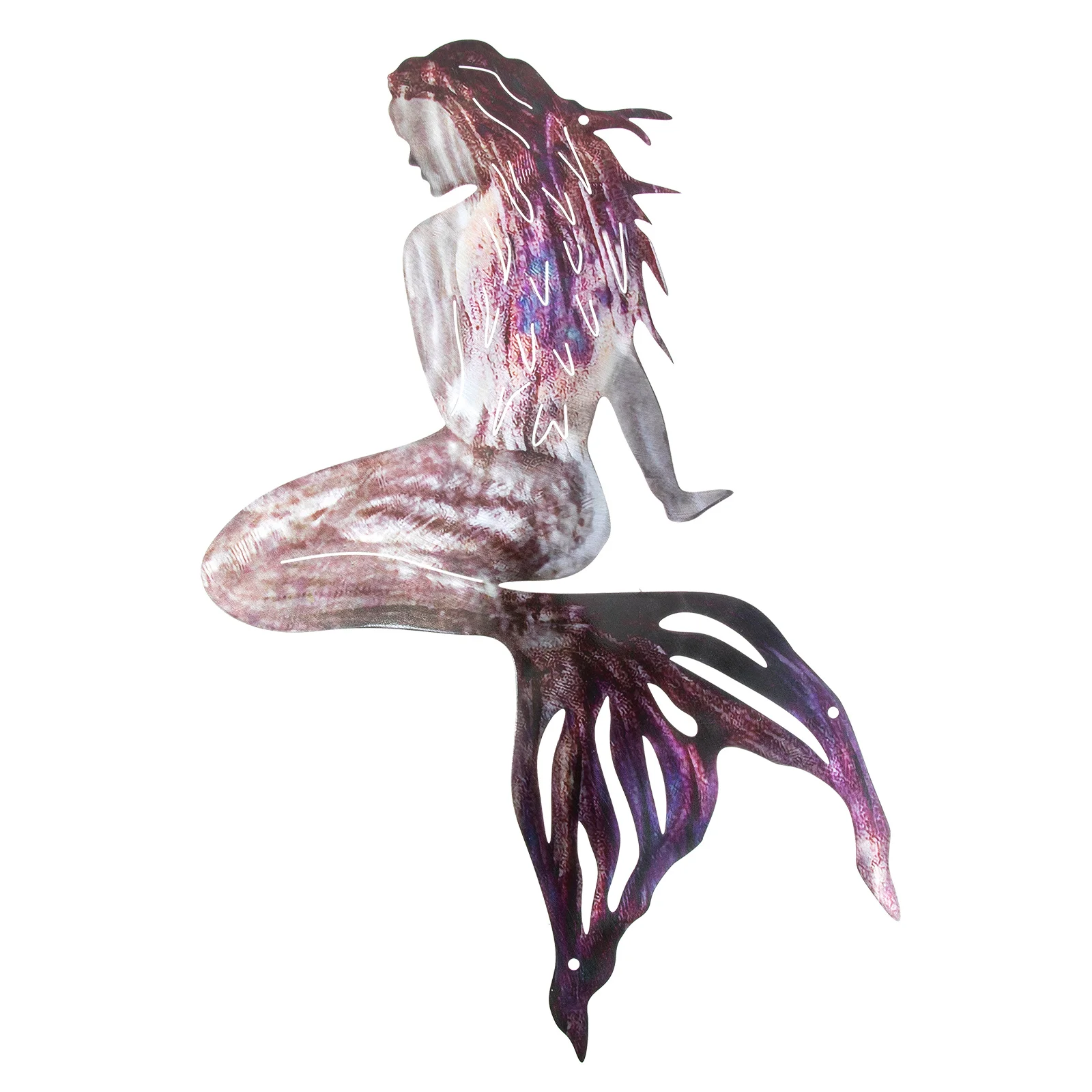 

Wall Mermaid Decor Metalhanging Sculpture Decoration Beach Coastal Nautical Decorations Pool Ornament Theme Outdoor Sea Fish