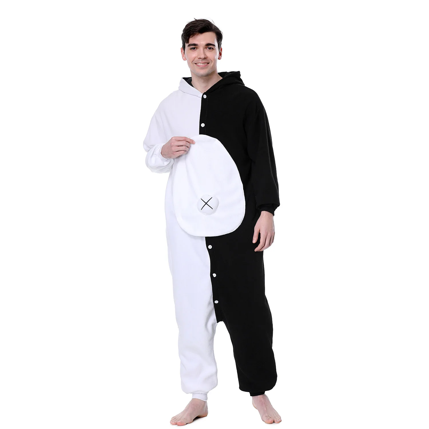 Monokuma Kigurumis Men Onesie Cool Funny Pajama Animal Bear Outfit Winter Cartoon Jumpsuit Festival Party Suit Unisex