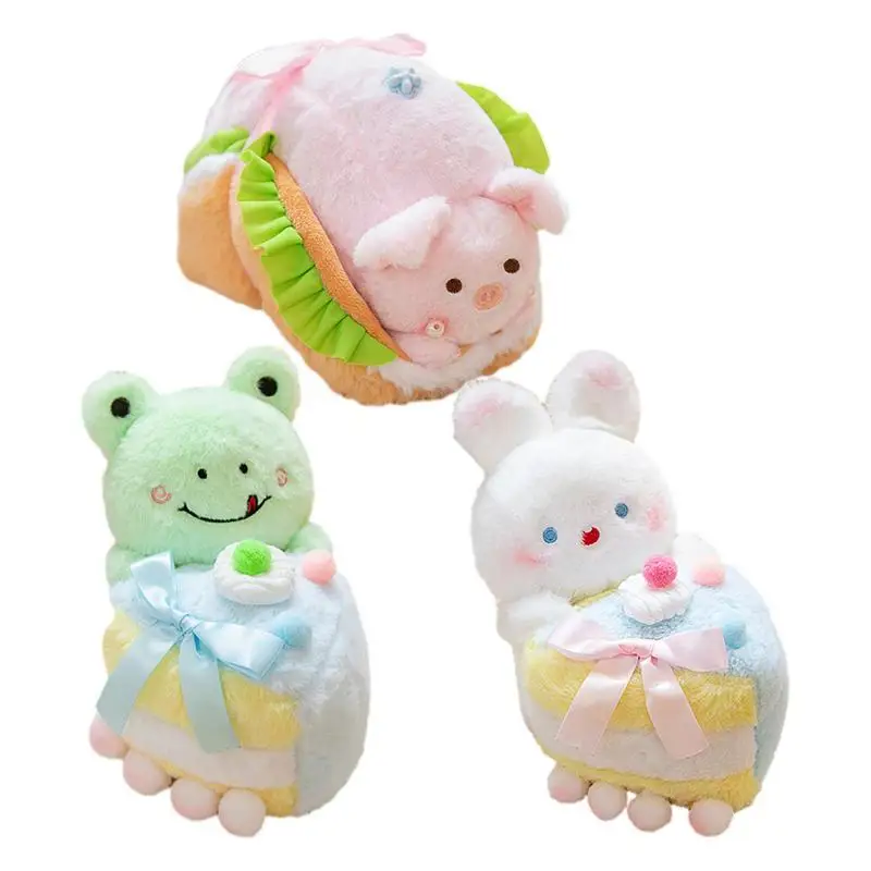 

Rabbit Stuffed Animal Plush Bunny Stuffed Animal With Cake Hamburger 7.8in Pig Soft Stuffed Plush Toy Soft & Cuddly Plush Bunny