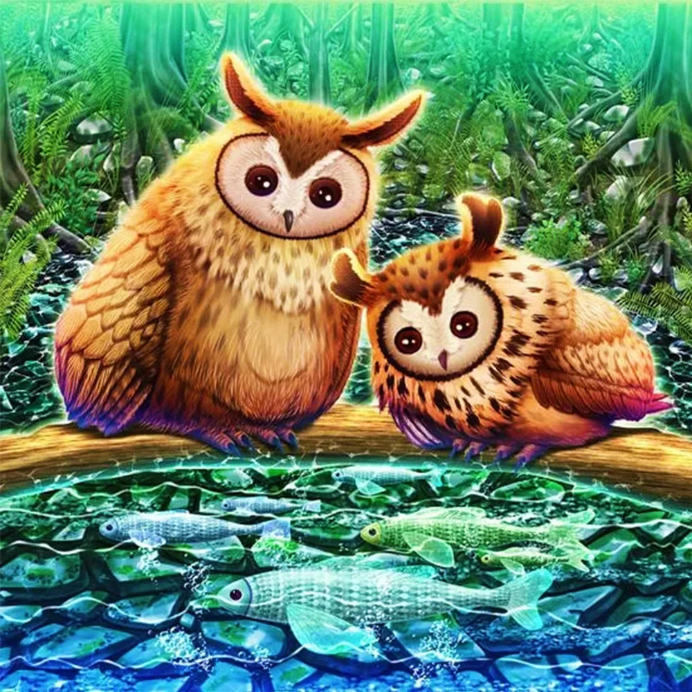 

Evershine Алмазная вышивка сова картина стразами декор для дома Алмазная мозаика животные вышивка крестиком Алмазная живопись мультфильм руко...