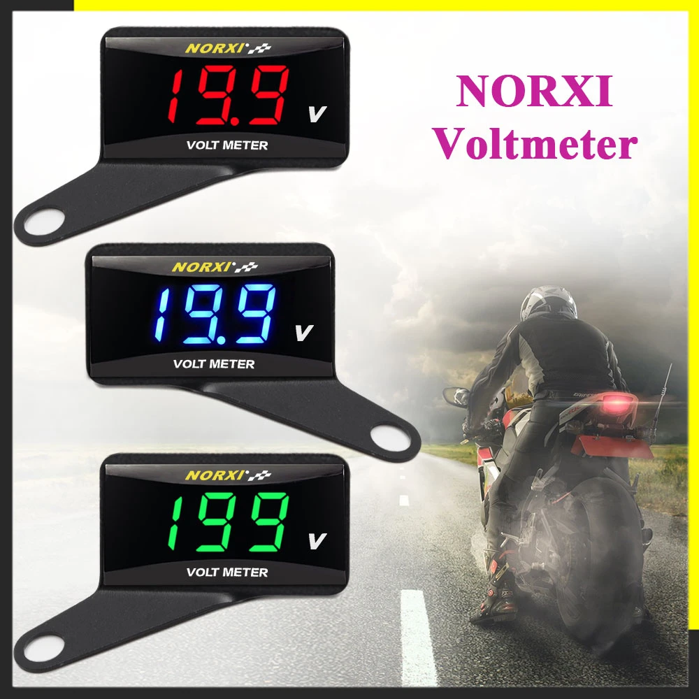 

Motorcycle KOSO voltmeter digital For NVX NMAX TMAX XMAX 300 LED mini 6V 12V Electromobile Electricity Gauge Car volt Meter