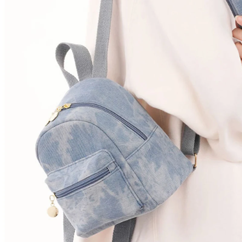 

Casual Denim Women Backpack Large Capacity High Quality Canvas Jeans Student Schoolbag Travel Knapsack Rucksack Mochila Blue