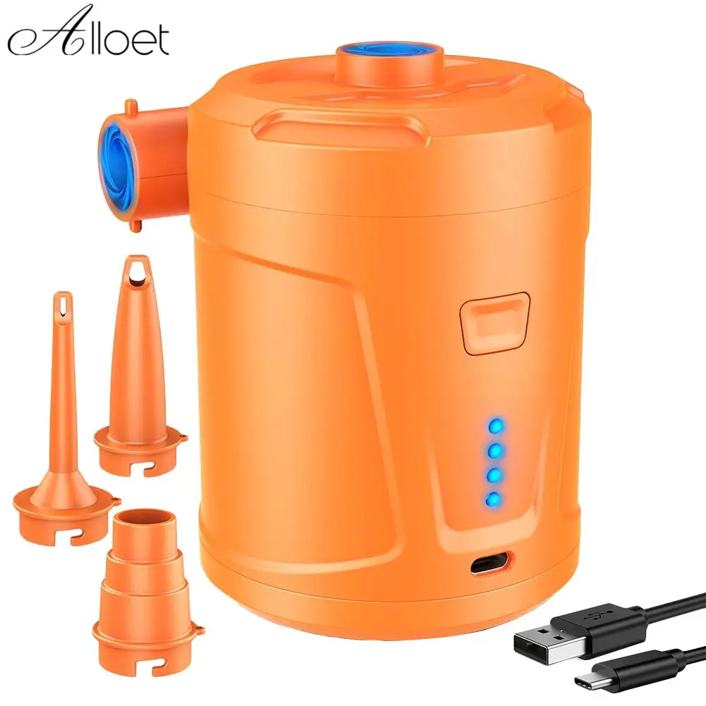 

Portable Wireless Air Compressor 5000mAh USB Charging Electric Air Pump Air Cushion Swim Ring Inflator/Deflator with 3 Nozzles