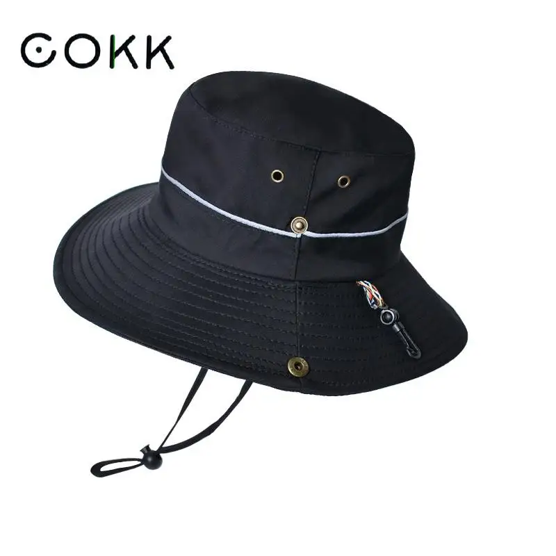 

COKK Bucket Hat Men Women Outdoor Sunscreen Fisherman Cap Fishing Hat Summer Hats For Women Gorro Chapeu Casual Sunshade New