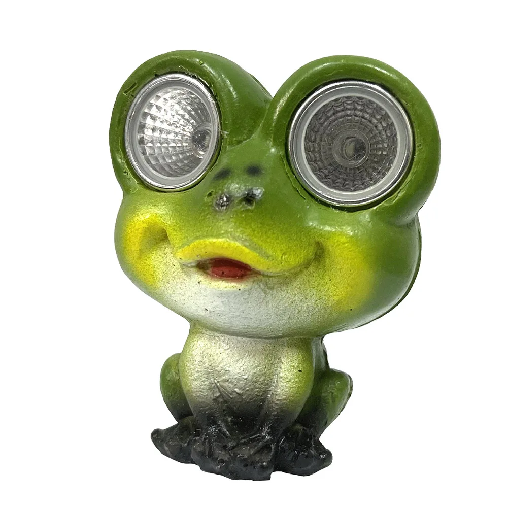 

Садовый светильник с питанием от солнечной батареи, полимерный декоративный светодиодный светильник в виде зеленой лягушки, фигурка живот...