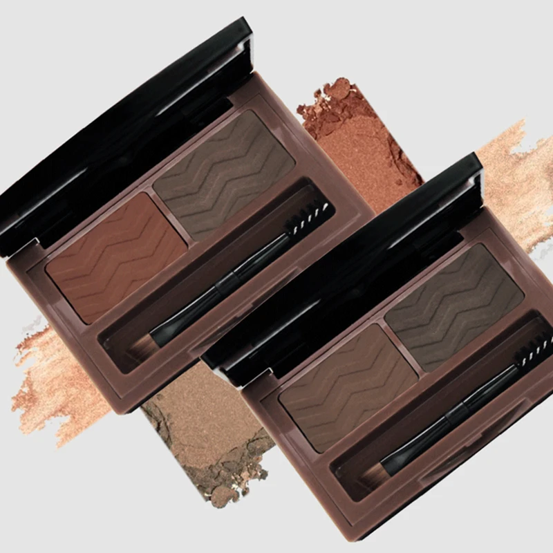 

Двухцветная пудра для бровей, водостойкая, устойчивая к поту, не размазывается, с помощью кисти для бровей, двухцветная пудра для бровей