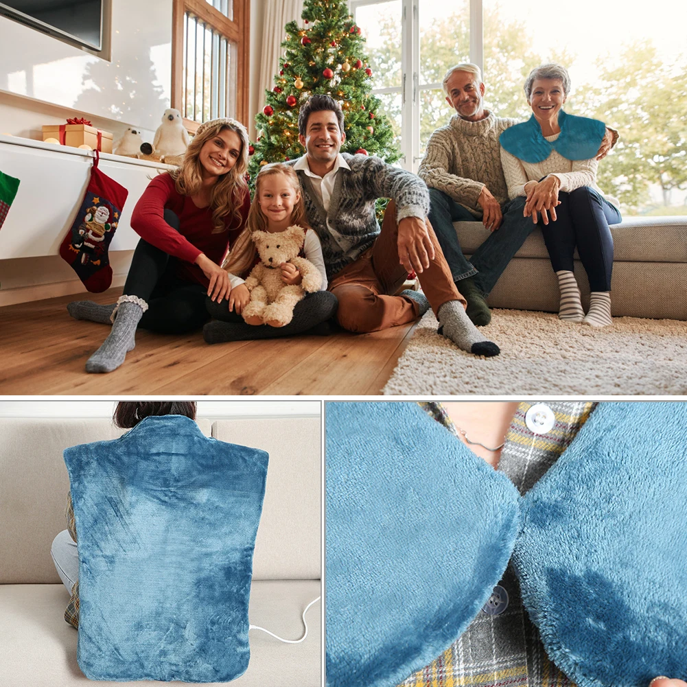 

Массажная грелка унисекс, съемная дышащая шаль с подогревом, регулируемая температура, с кнопкой, снимает усталость