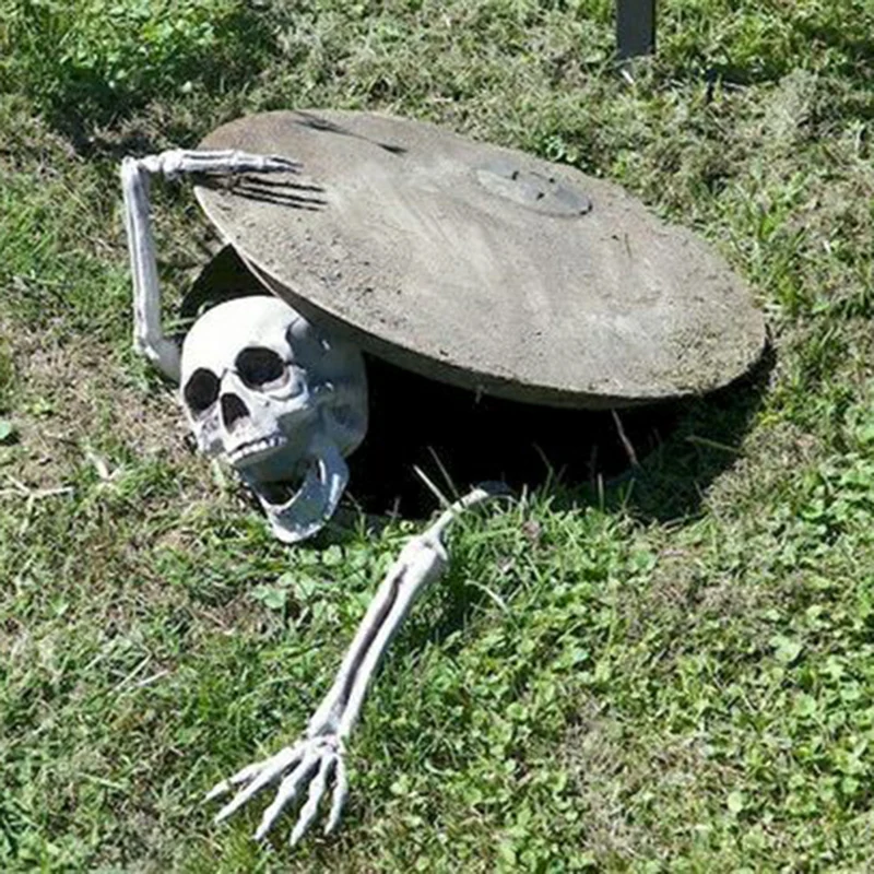 

3PCS Halloween Skull Skeleton Horror Tombstone Decoration Graveyard Trick Props Frighten Kids Home Garden Decor