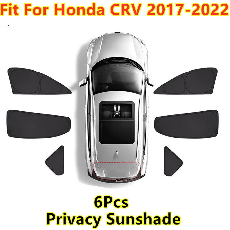 6PCS Side Windows Sleep Privacy Sunshade Custom Sunshield Fit For Honda CRV 2017 2018 2019 2020 2021 2022