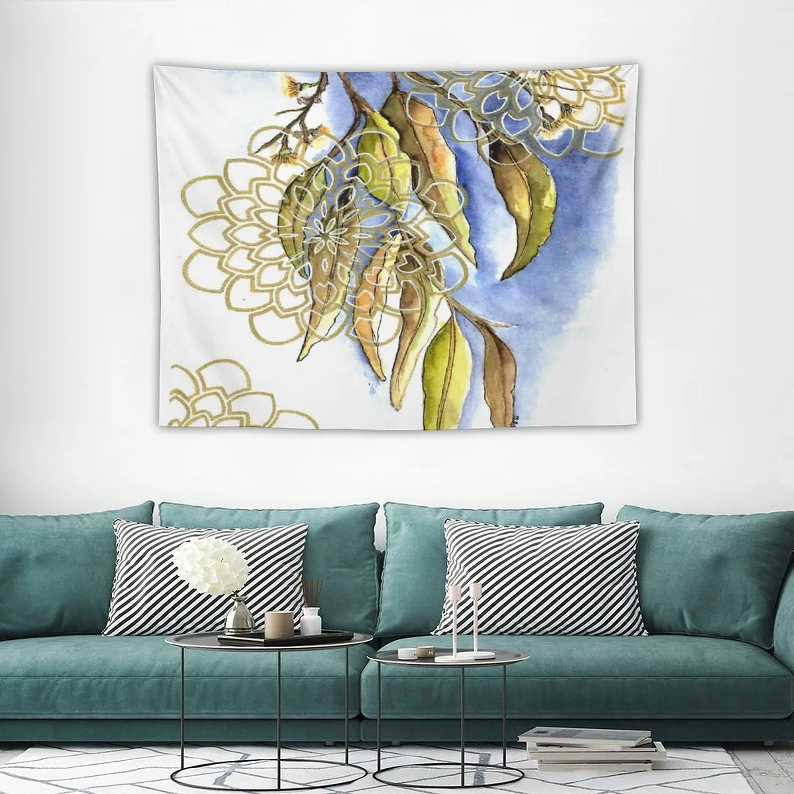 

Gum Leaves Pattern Tapestry Home and Decoration Room Decorarion Aesthetic Home Decoration Egypt Psychedelic
