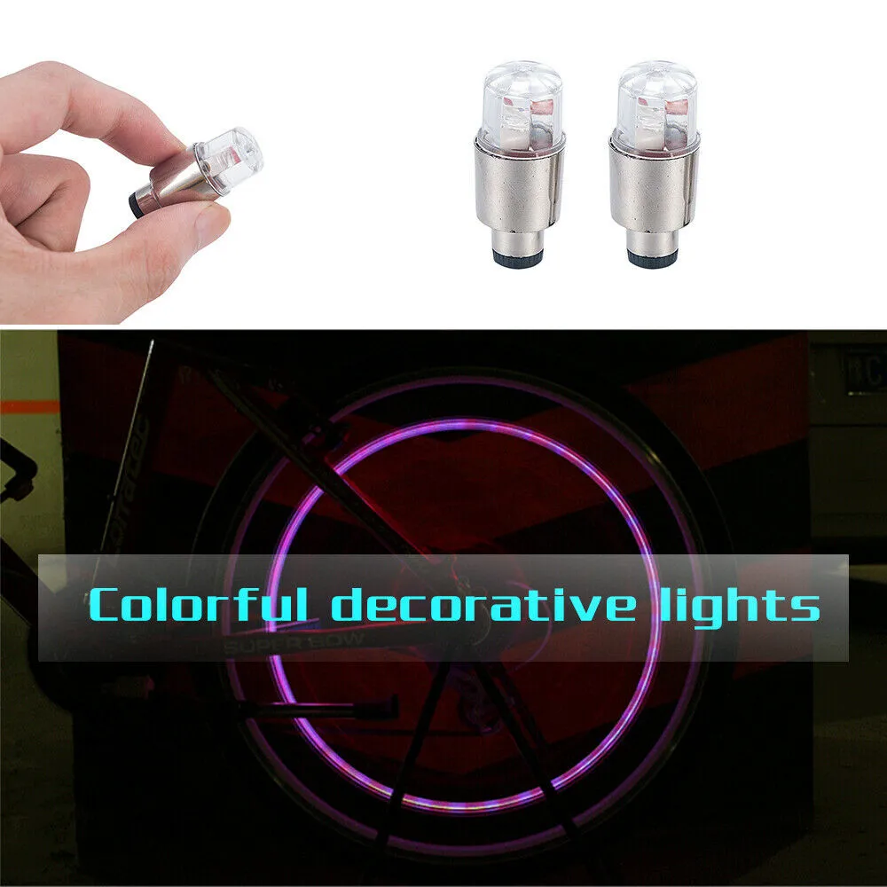 

4PCS Car Wheel Light Hot Sale Motocycle Bike LED Tire Valve Cap Decorative Lantern Tire Valve Cap Flash Spoke Strobe Neon Lamp