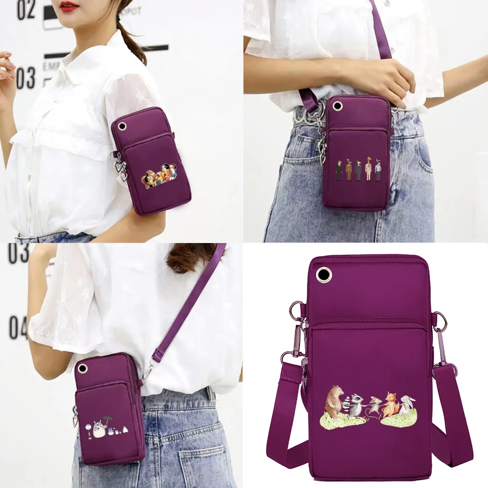 

Women Mobile Phone Bags Wrist Pack Shoulder Bag Wallet for Apple/Huawei/Xiaomi Cell Phone Storage Packet Cartoon Print Organizer