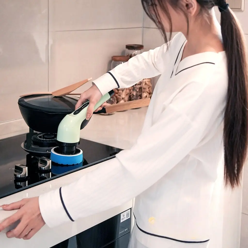 Беспроводной Электрический скребок для ванной 7/9 в 1 с длинной ручкой