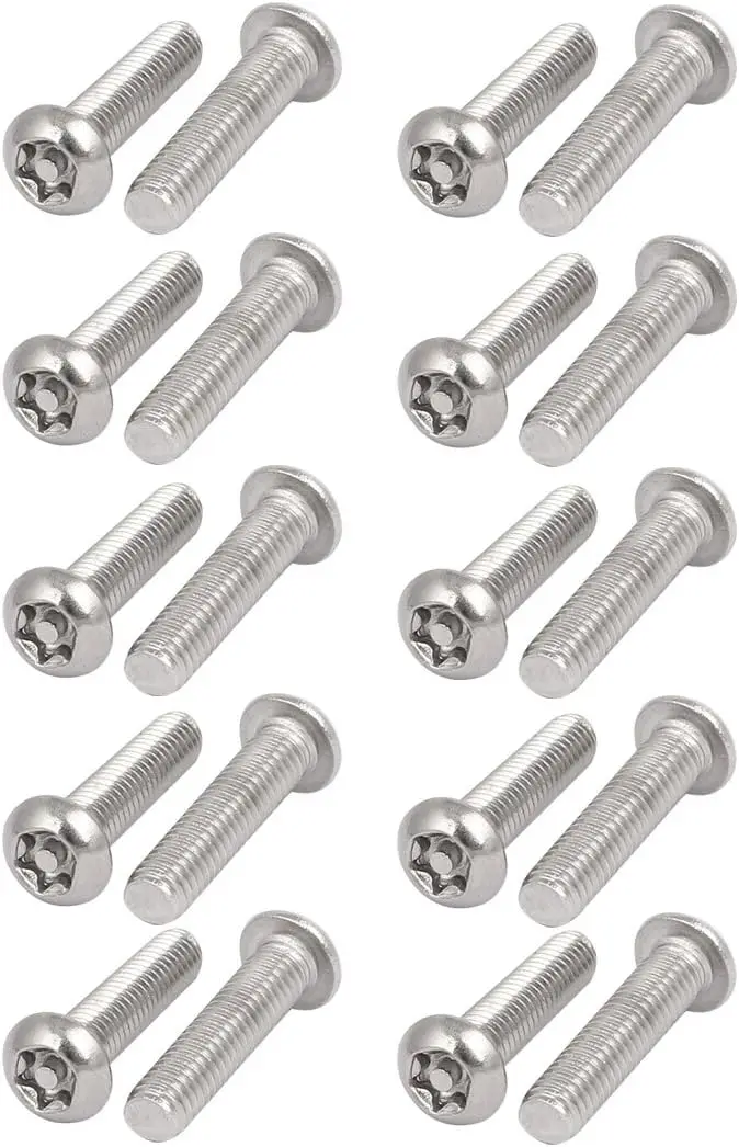 

Keszoox M6x25mm 304 Stainless Steel Button Head Torx Security Tamper Proof Screws 20pcs