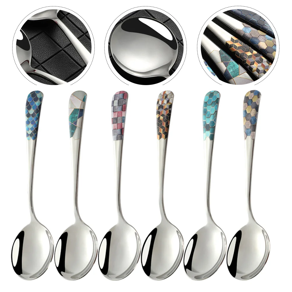 

Spoon Spoons Stainless Stirring Coffee Mixing Steel Ice Metal Dessert Cream Decorative Tea Cocktail Dinner Espresso Cake Soup