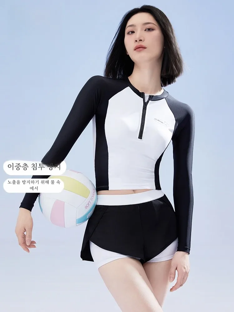 Aquaplay с длинными рукавами разделенный купальник женский сексуальный