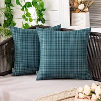 inyahome decorative outdoor waterproof throw pillow covers water resistant pillowcases farmhouse linen lumbar cushion covers