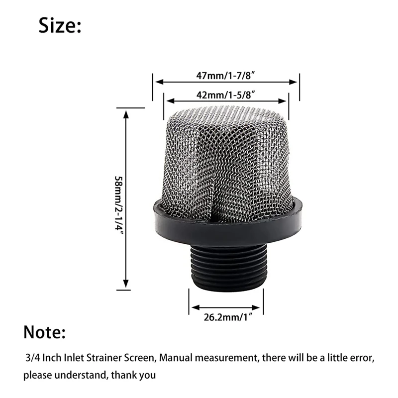 Впускной фильтр насоса заменяет резьбу 3/4-дюймовую 288716 Подходит для Magnum X5 LTS15 X7 LTS17