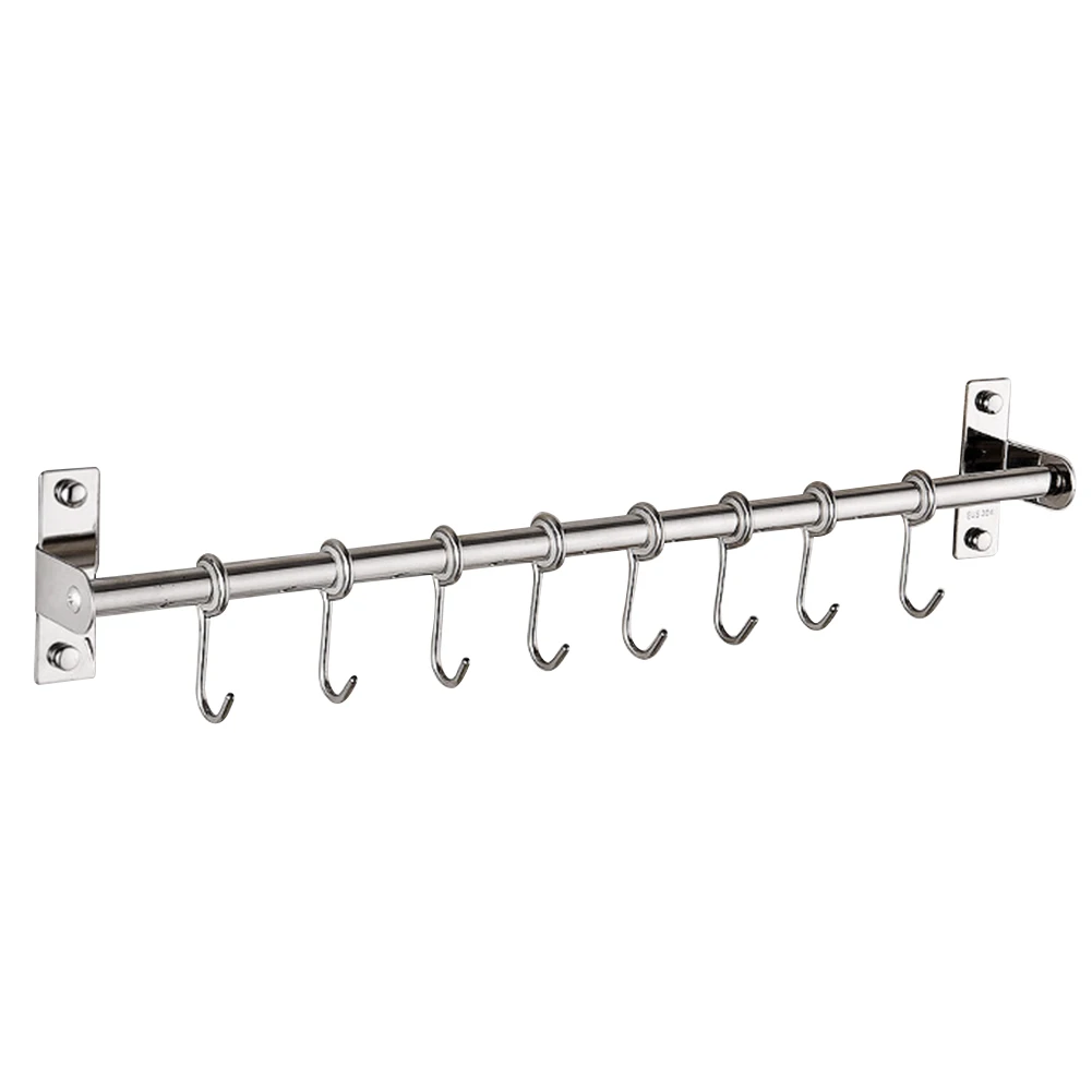 

Holder Stainless Tools Hanging Screw Home Fixed Storage Free Mounted Rack Organizer Utensils Wall Steel Pot Pan Punch Hanger