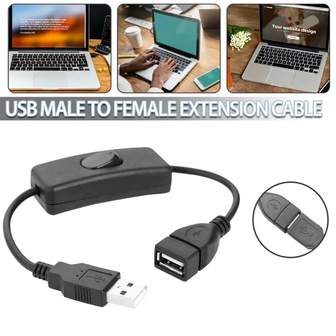 

1 шт. USB-кабель «штырь-гнездо» с переключателем ВКЛ./ВЫКЛ., удлинитель для USB-лампы/вентилятора, линия питания