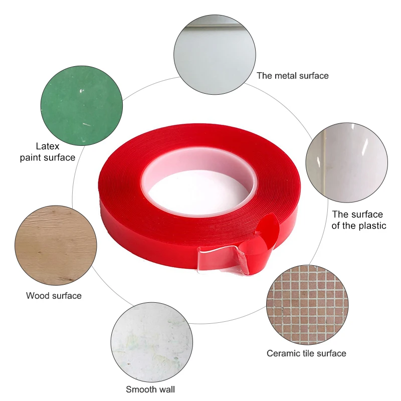 Двухсторонняя клейкая лента акриловая прозрачная наклейка для светодиодной