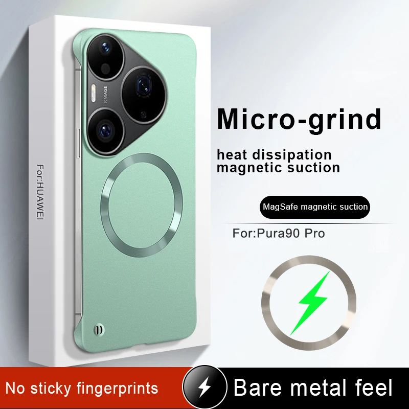 Фото Магнитный тонкий модный чехол для телефона Huawei Pura 90 80 70 P60 P50 P40 Pro Max Plus Pro+ Ultra P50E, жесткая безрамочная задняя крышка из поликарбоната №1