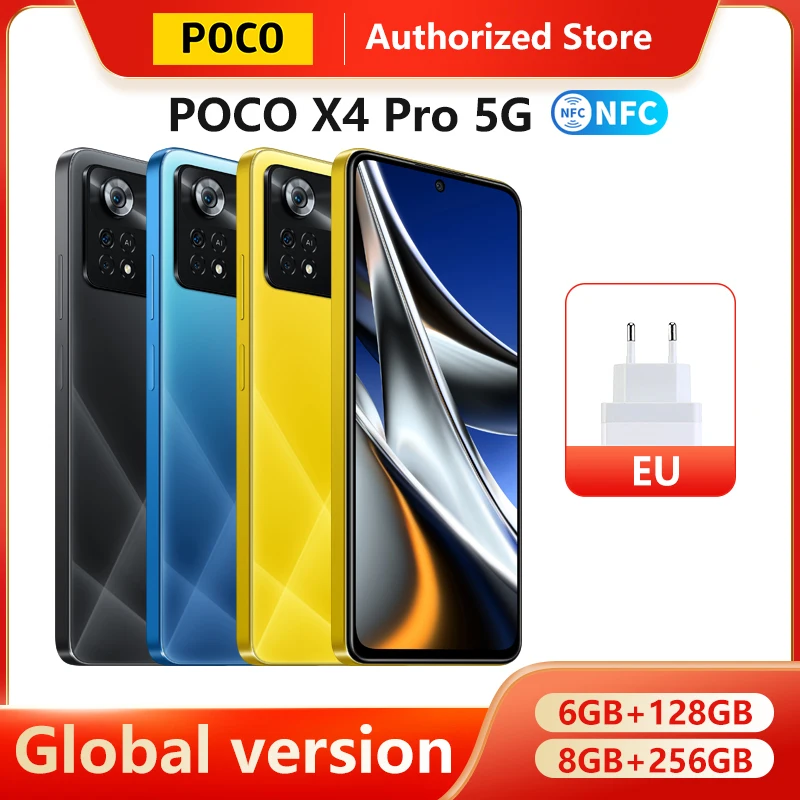 Global Version POCO X4 Pro 5G NFC Smartphone Telephone 6GB 128GB 8GB 256GB 108MP Triple Camera 120Hz Amoled 67W Turbo Charging