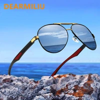 dearmiliu 2022 new luxury brand sunglasses men polarized driving coating glasses metal pilot sun glasses gafas de sol hombre