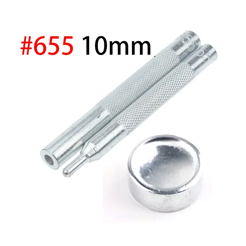 Набор металлических кнопок для изготовления изделий из кожи 10/12/15 мм