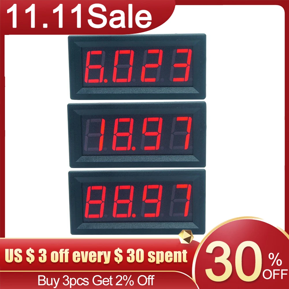 

0-10A/50A/100A 0.56inch Mini Digital LED Display 4 Bits Ammeter Panel Amp Current Meter Tester Detector for Car Auto Home
