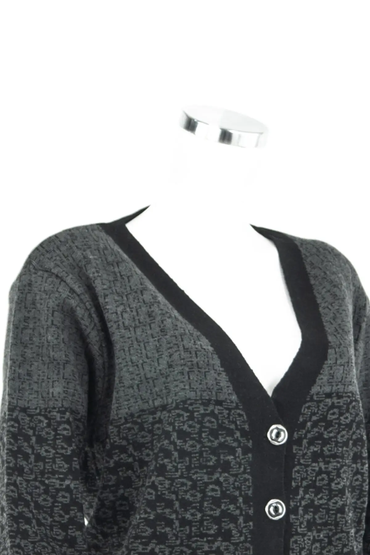 

Women's Cardigan Smoked Winter pattern Double Pocketed Front Buttoned Normal Cut Lycra Woolen Fabric Mother Sweaters