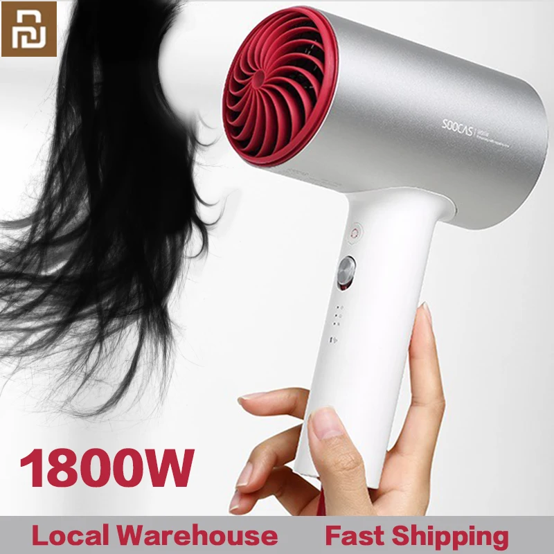 Enlarge SOOCAS Original Hair Dryer Professional Hairdryer Machine 3 Gear Wind Speed Hot And Cold 1800W Hair Styling Tools From Mi Youpin